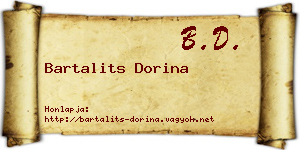 Bartalits Dorina névjegykártya